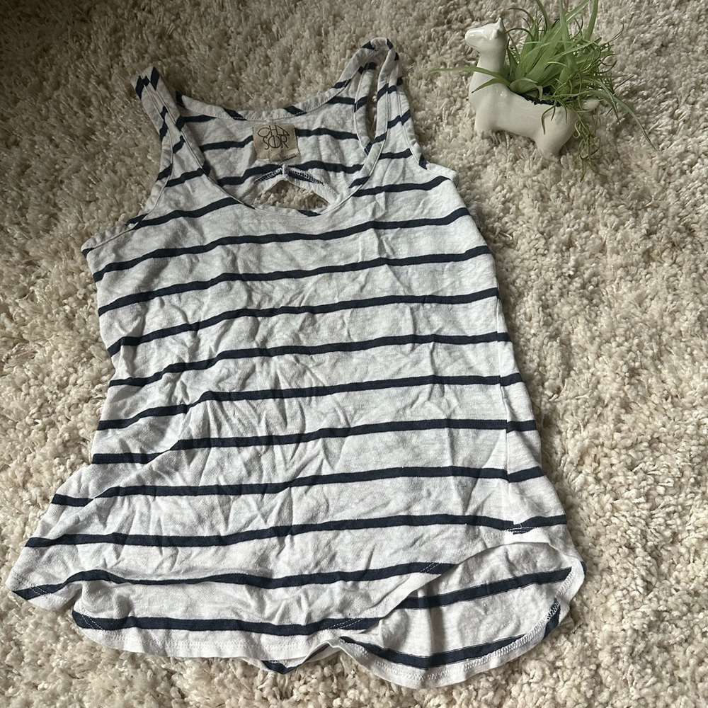 Chaser brand bohemian striped loose flowy asymmetric hippie chick top.